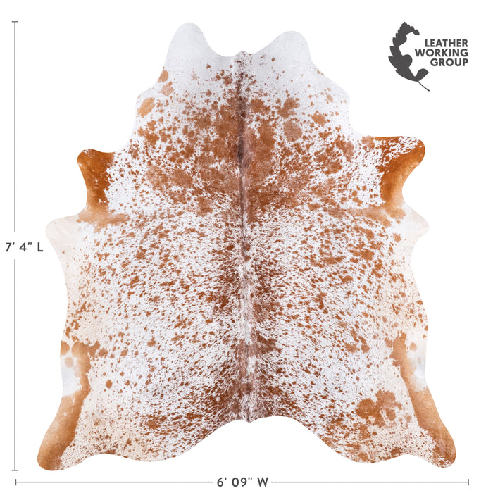 Brazilian Brown Salt and Pepper Cowhide Rug Size 7'4" L x 6'9" W 5778