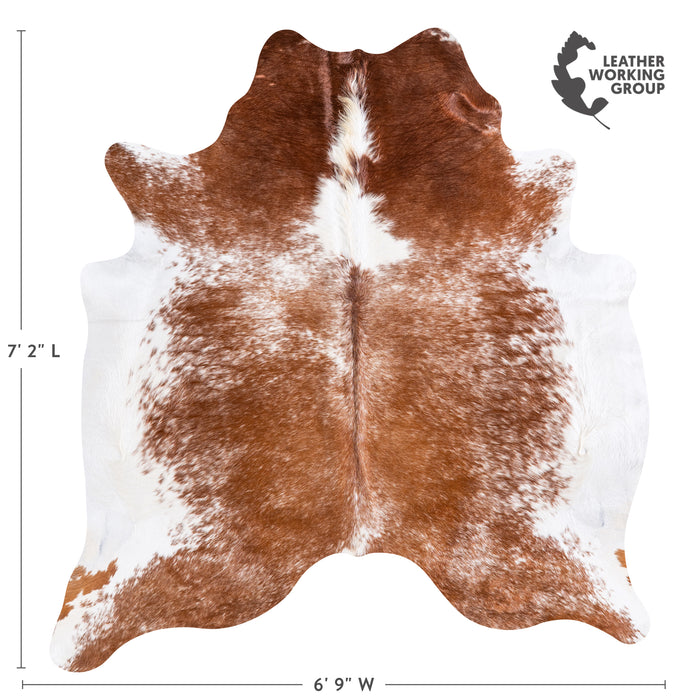 Brazilian Brown Salt and Pepper Cowhide Rug Size 7'2" L x 6'9" W 5779