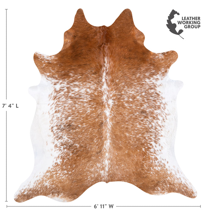 Brazilian Brown Salt and Pepper Cowhide Rug Size 7'4" L x 6'11" W 5780