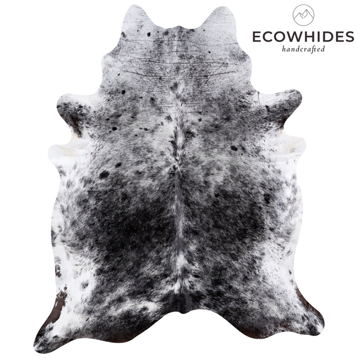 Brazilian Black Salt and Pepper Cowhide Rug Size 8'0" L x 6'7" W 5786