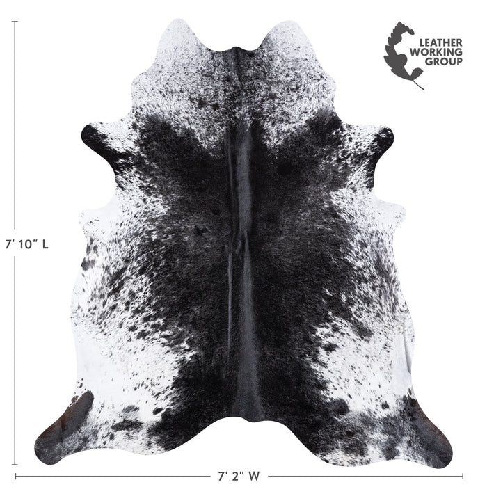 Brazilian Black Salt and Pepper Cowhide Rug Size 7'10" L x 7'2" W 5792