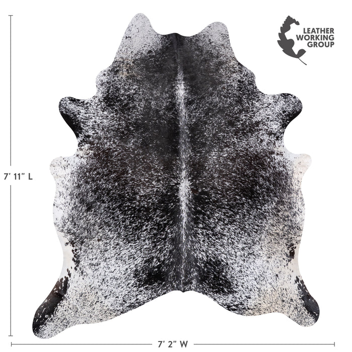 Brazilian Black Salt and Pepper Cowhide Rug Size 7'11" L x 7'2" W 5794