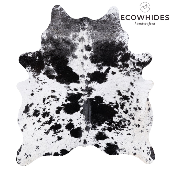 Brazilian Black Salt and Pepper Cowhide Rug Size 7'6" L x 6'5" W 5798