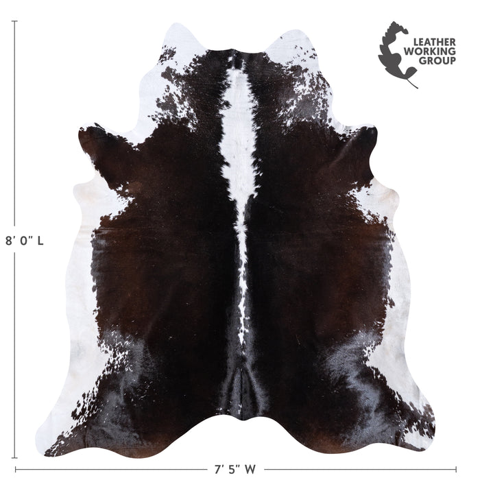 Brazilian Black and White Cowhide Rug Size 8'0" L x 7'5" W 5905
