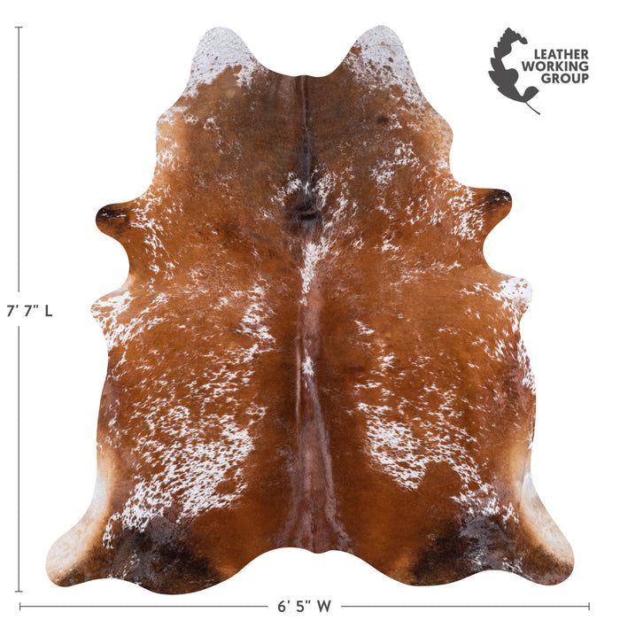 Brazilian Brown Salt and Pepper Cowhide Rug Size 7'7" L x 6'5" W 5907