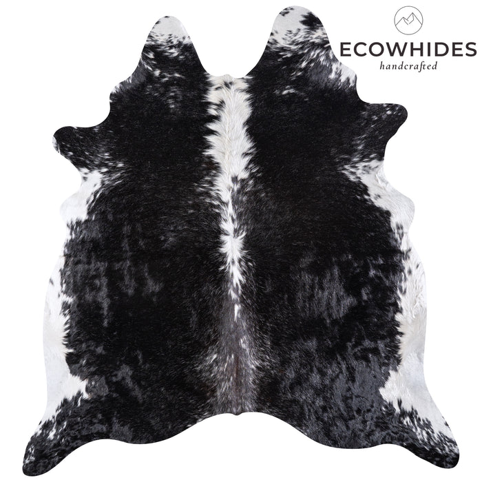 Brazilian Black and White Cowhide Rug Size 6'11" L x 6'5" W 5908