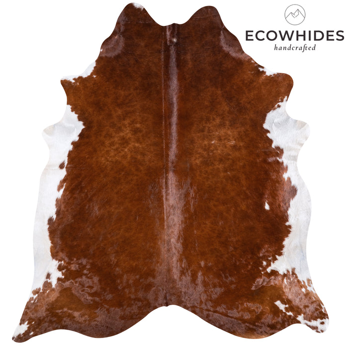 Brazilian Brown and White Cowhide Rug Size 7'7" L x 6'11" W 5912