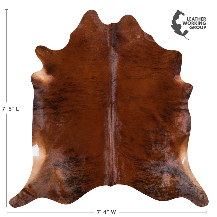 Brazilian Brindle Cowhide Rug Size 7'5" L x 7'4" W 5913