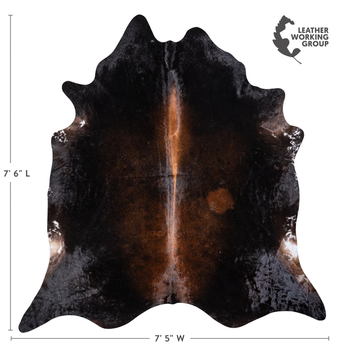 Brazilian Mahogany Cowhide Rug Size 7'6" L x 7'5" W 5914