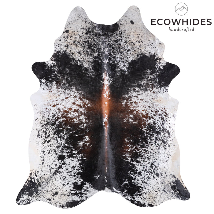 Brazilian Black Salt and Pepper Cowhide Rug Size 8'2" L x 6'10" W 5916