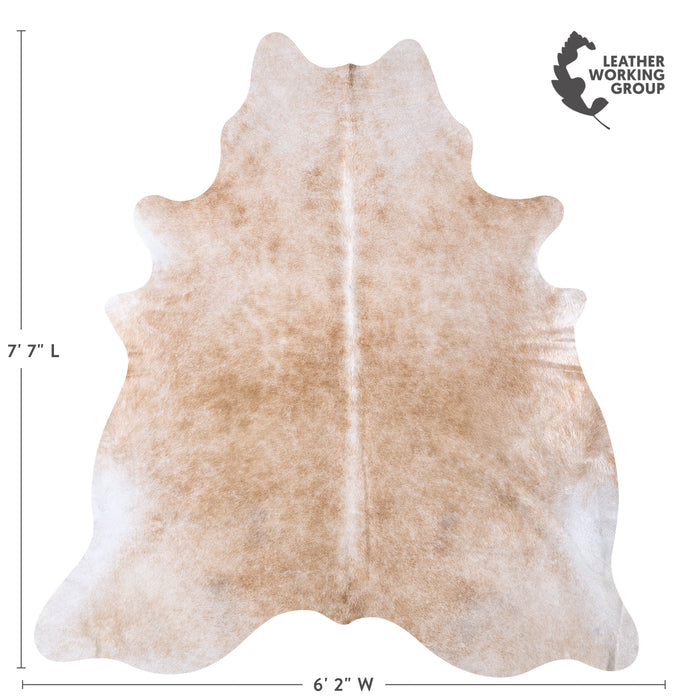Brazilian Beige Cowhide Rug Size 7'7" L x 6'2" W 5939