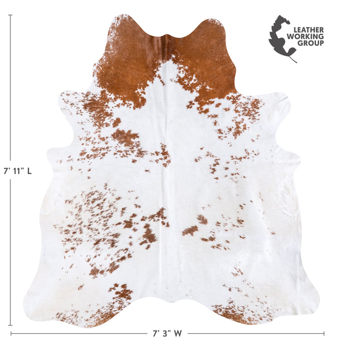 Brazilian Brown Salt and Pepper Cowhide Rug Size 7'11" L x 7'3" W 5951