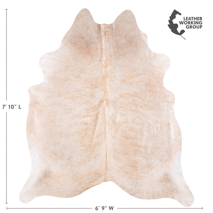 Brazilian Beige Cowhide Rug Size 7'10" L x 6'9" W 5957