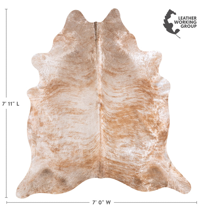 Brazilian Beige Cowhide Rug Size 7'11" L x 7'0" W 5961