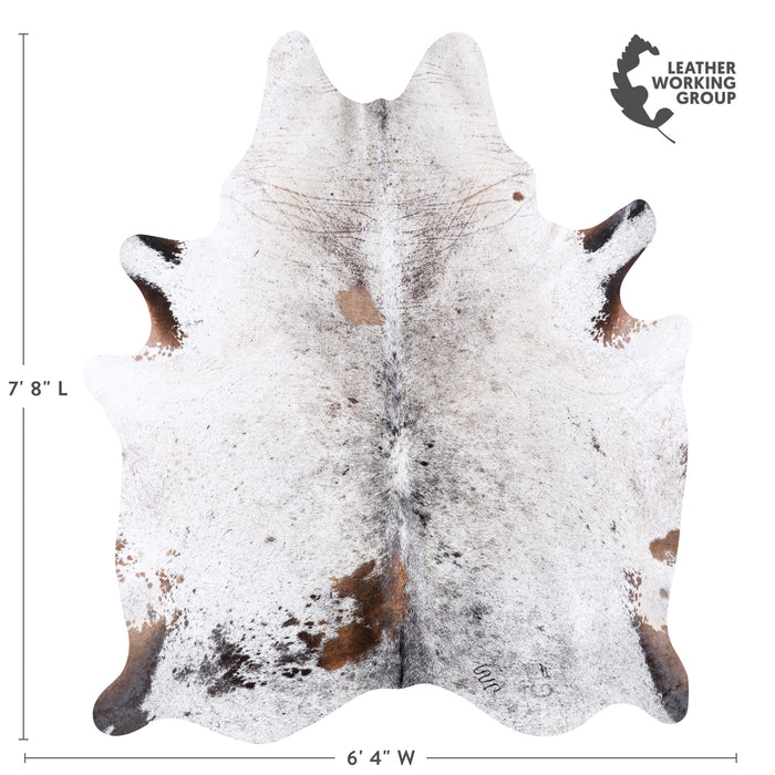 Brazilian Black Salt and Pepper Cowhide Rug Size 7'8" L x 6'4" W 5966