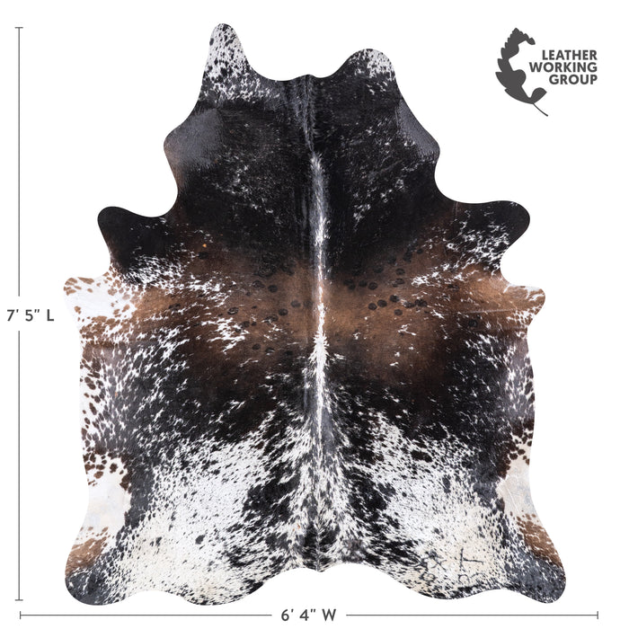 Brazilian Black Salt and Pepper Cowhide Rug Size 7'5" L x 6'4" W 5975