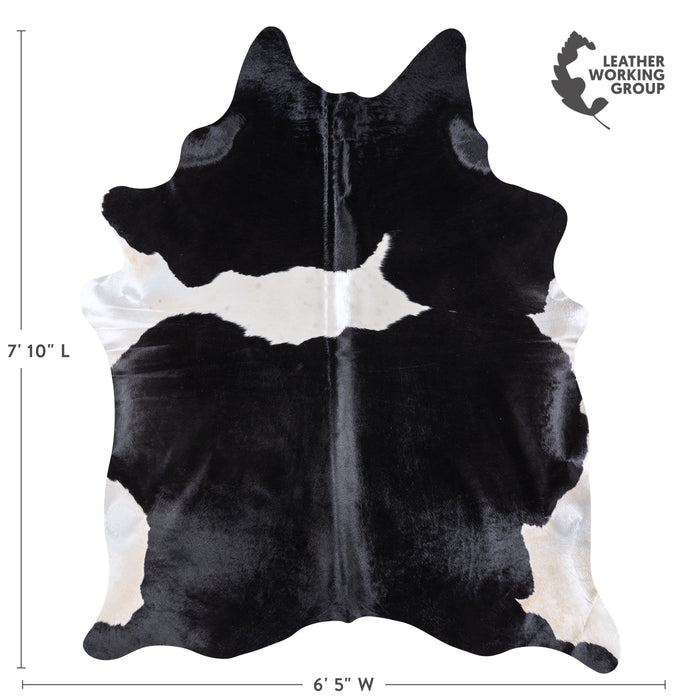 Brazilian Black and White Cowhide Rug Size 7'10" L x 6'5" W 5979