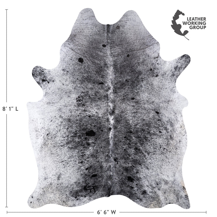 Brazilian Black Salt and Pepper Cowhide Rug Size 8'1" L x 6'6" W 5986