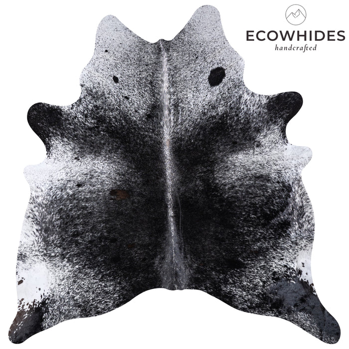 Brazilian Black Salt and Pepper Cowhide Rug Size 7'4" L x 7'1" W 5995