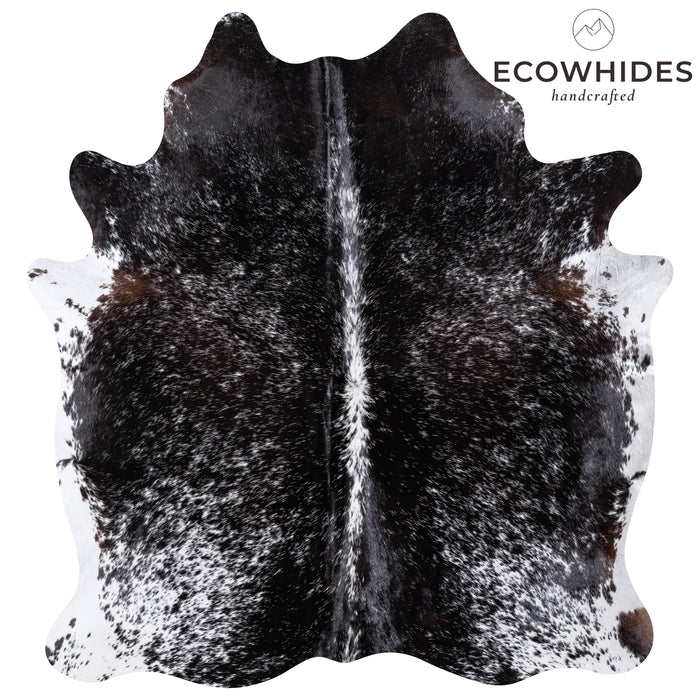 Brazilian Black Salt and Pepper Cowhide Rug Size 6'9" L x 5'11" W 5996