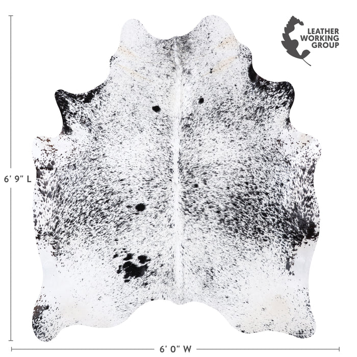 Brazilian Black Salt and Pepper Cowhide Rug Size 6'9" L x 6'0" W 5997