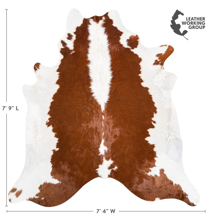 Brazilian Hereford Cowhide Rug Size 7'9" L x 7'4" W 6701