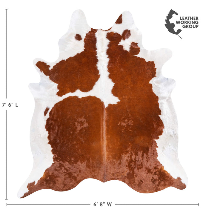 Brazilian Hereford Cowhide Rug Size 7'6" L x 6'8" W 6705