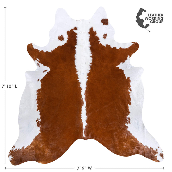 Brazilian Hereford Cowhide Rug Size 7'10" L x 7'9" W 6706