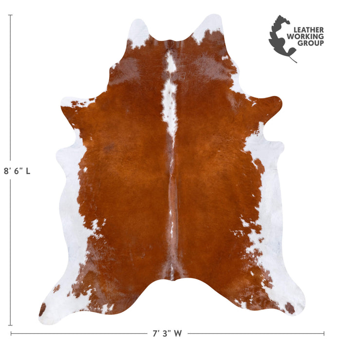 Brazilian Hereford Cowhide Rug Size 8'6" L x 7'3" W 6715
