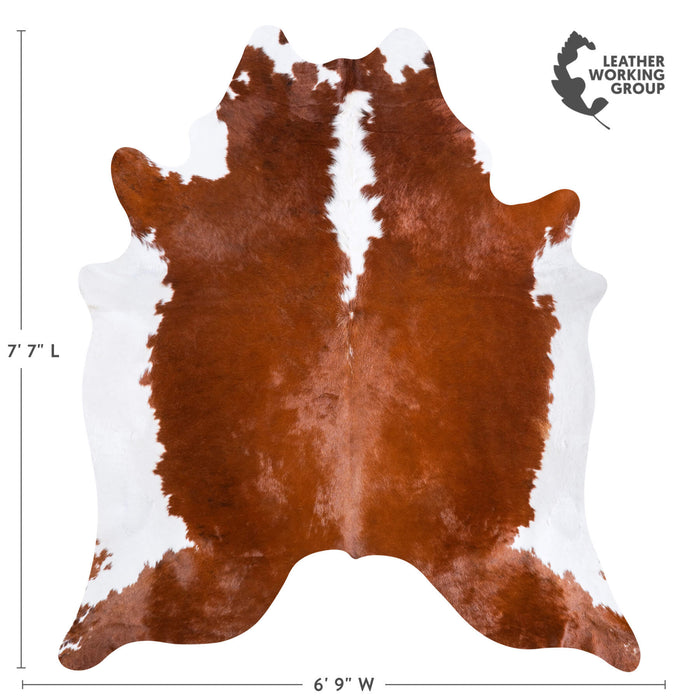 Brazilian Hereford Cowhide Rug Size 7'7" L x 6'9" W 6718