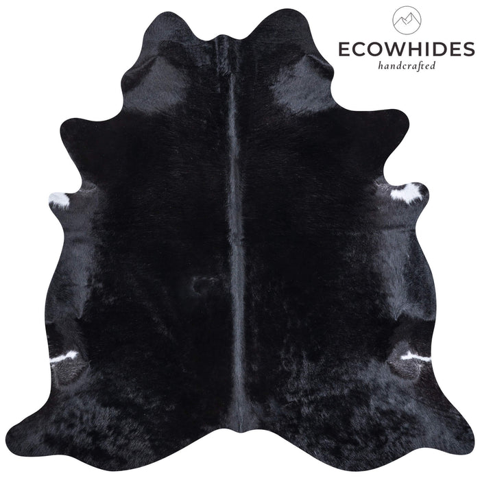 Brazilian Solid Black Cowhide Rug Size 6'9" L x 6'7" W 6737