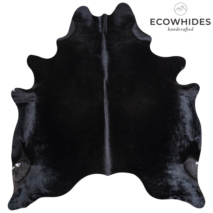 Brazilian Solid Black Cowhide Rug Size 6'6" L x 6'3" W 6739