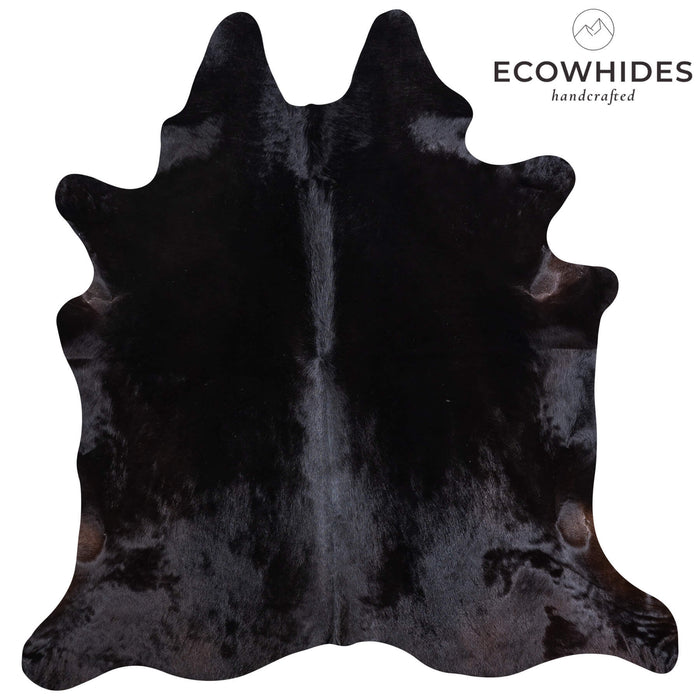 Brazilian Solid Black Cowhide Rug Size 6'8" L x 6'6" W 6740