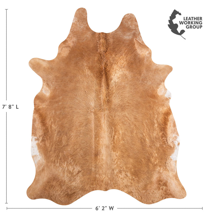 Brazilian Beige Cowhide Rug Size 7'8" L x 6'2" W 6845