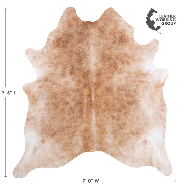 Brazilian Beige Cowhide Rug Size 7'6" L x 7'0" W 6850
