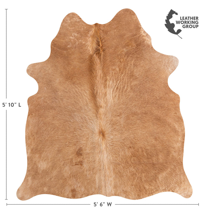 Brazilian Beige Cowhide Rug Size 5'10" L x 5'6" W 6854