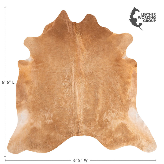 Brazilian Beige Cowhide Rug Size 6'6" L x 6'8" W 6863