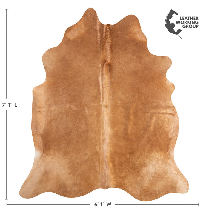 Brazilian Beige Cowhide Rug Size 7'1" L x 6'1" W 6869