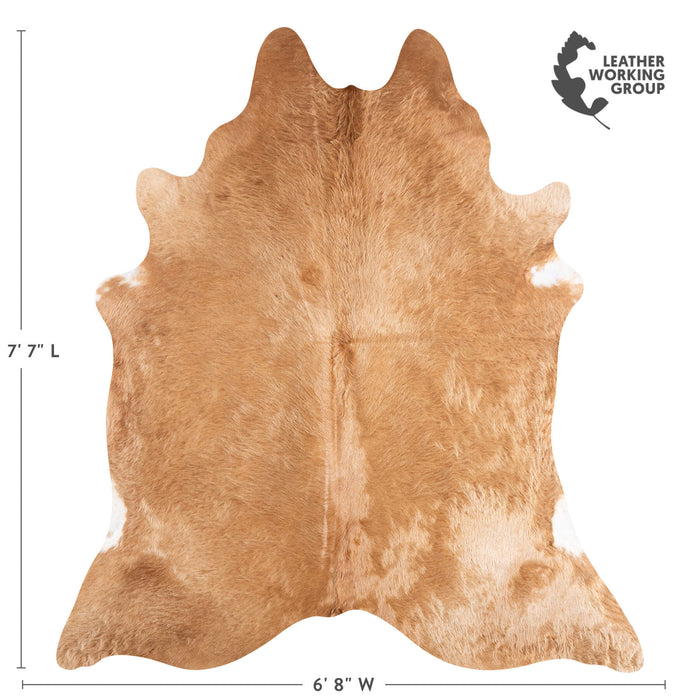 Brazilian Beige Cowhide Rug Size 7'7" L x 6'8" W 6870