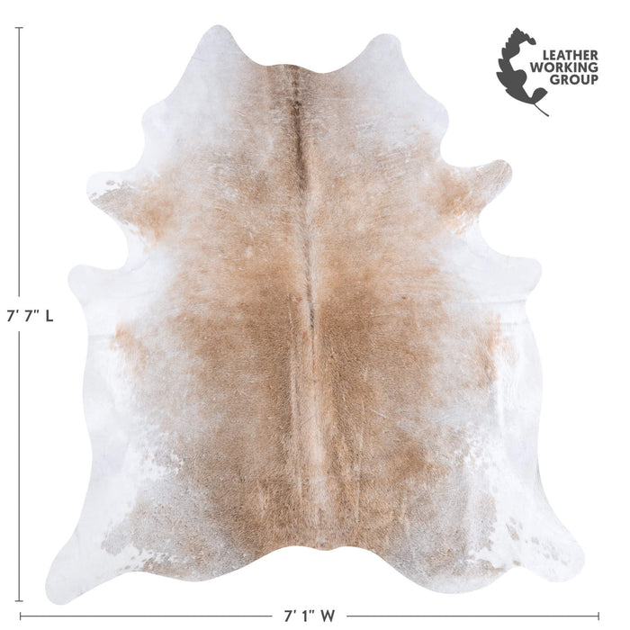 Brazilian Grey Palomino Cowhide Rug Size 7'7" L x 7'1" W 6895
