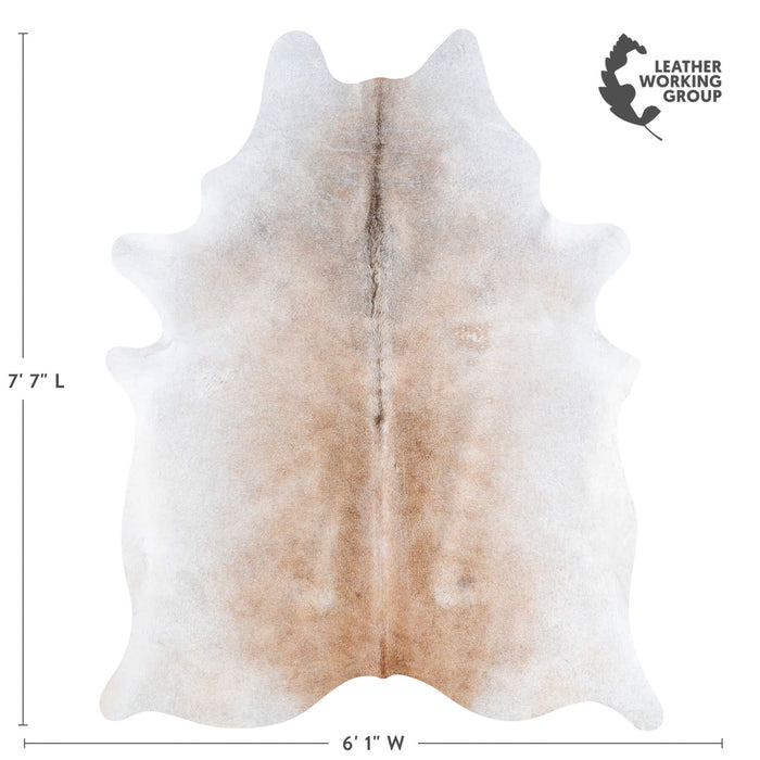 Brazilian Grey Palomino Cowhide Rug Size 7'7" L x 6'1" W 6916