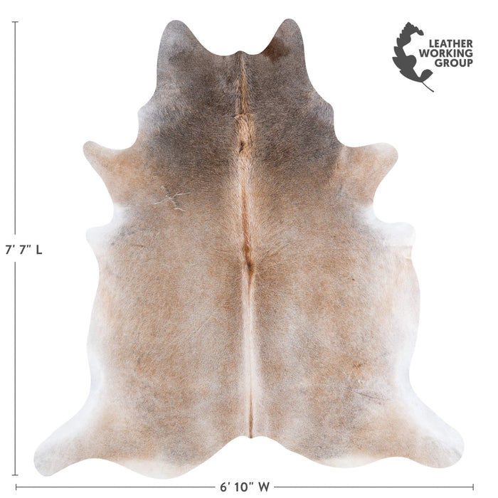 Brazilian Grey Palomino Cowhide Rug Size 7'7" L x 6'10" W 6919