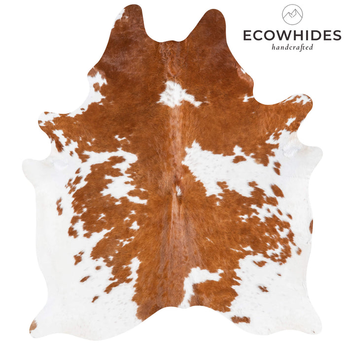 Brazilian Brown and White Cowhide Rug Size 7'1" L x 6'2" W 6982