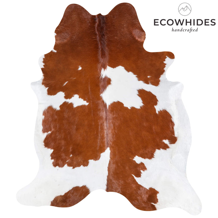 Brazilian Brown and White Cowhide Rug Size 7'3" L x 6'5" W 6983