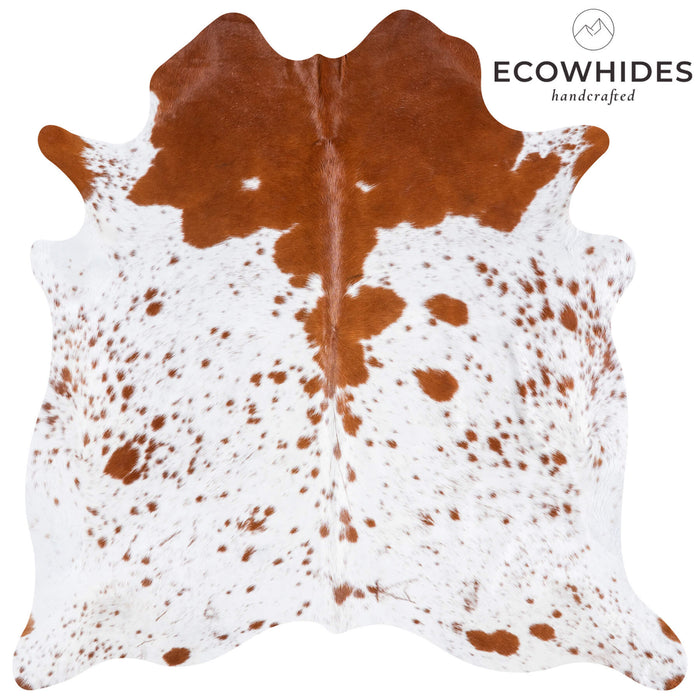 Brazilian Brown and White Cowhide Rug Size 6'9" L x 6'8" W 6988