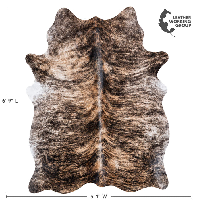Brazilian Brindle Cowhide Rug Size 6'9" L x 5'1" W 7000