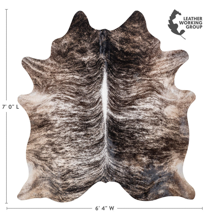 Brazilian Brindle Cowhide Rug Size 7'0" L x 6'4" W 7043