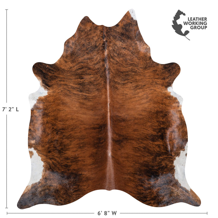 Brazilian Brindle Cowhide Rug Size 7'2" L x 6'8" W 7055