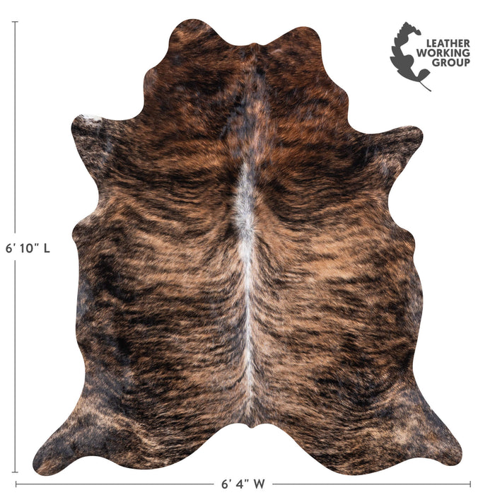 Brazilian Brindle Cowhide Rug Size 6'10" L x 6'4" W 7062