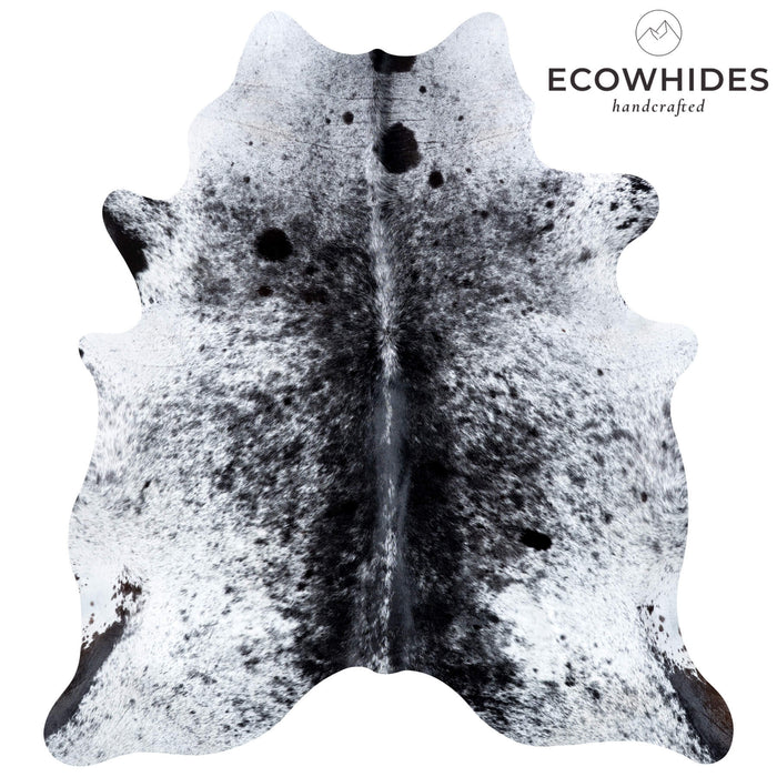 Brazilian Black Salt and Pepper Cowhide Rug Size 6'7" L x 5'11" W 7094